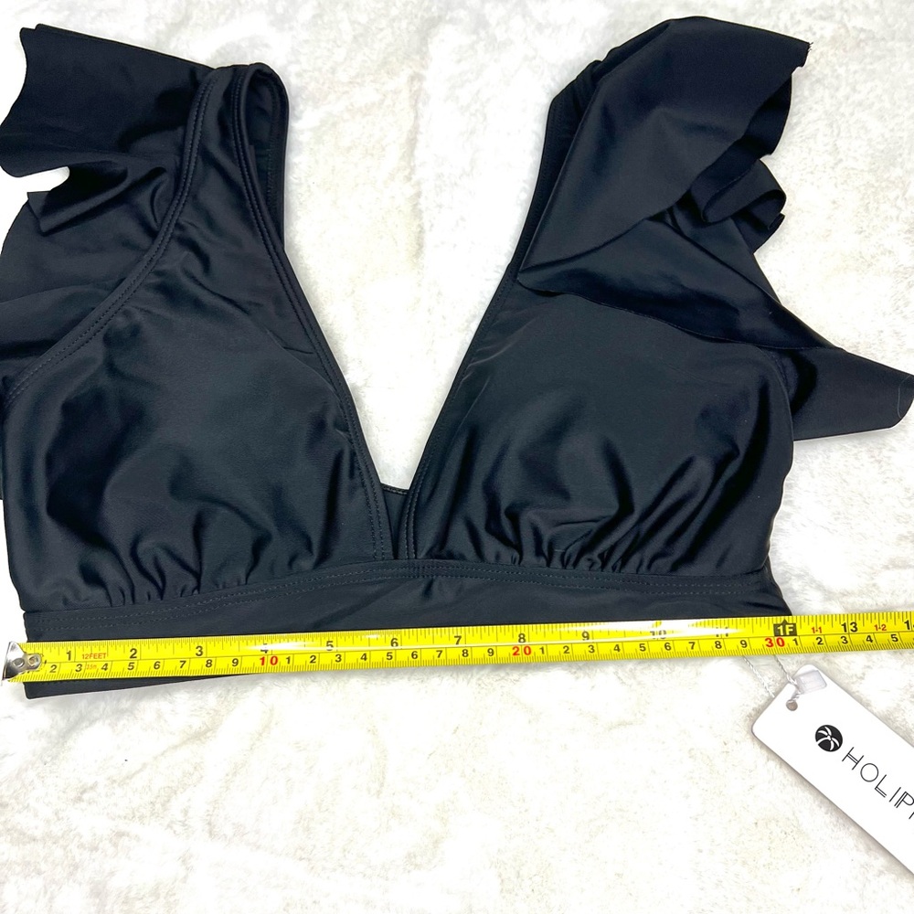 NWT Holipick Swim Flutter Top Black Size Small - Picture 13 of 13